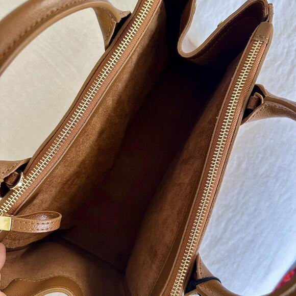 NEW Teddy Blake Bella Vitello 12" Color Camel Italian Leather Handbag NWT - Picture 8 of 9